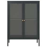 Vidaxl Sideboard Anthracite 29.5X13.8X41.3 Steel And Glass