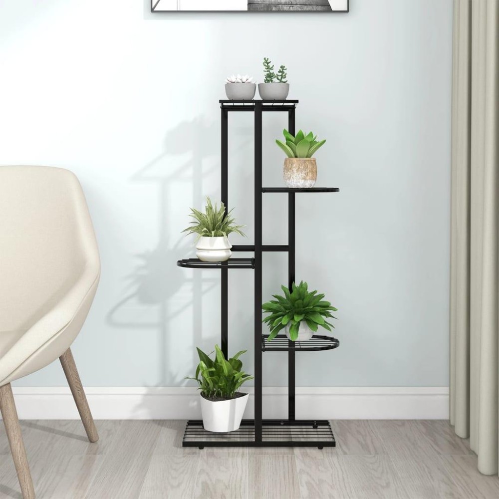 Vidaxl 5-Floor Flower Stand 16.9X8.7X38.6 Black Metal