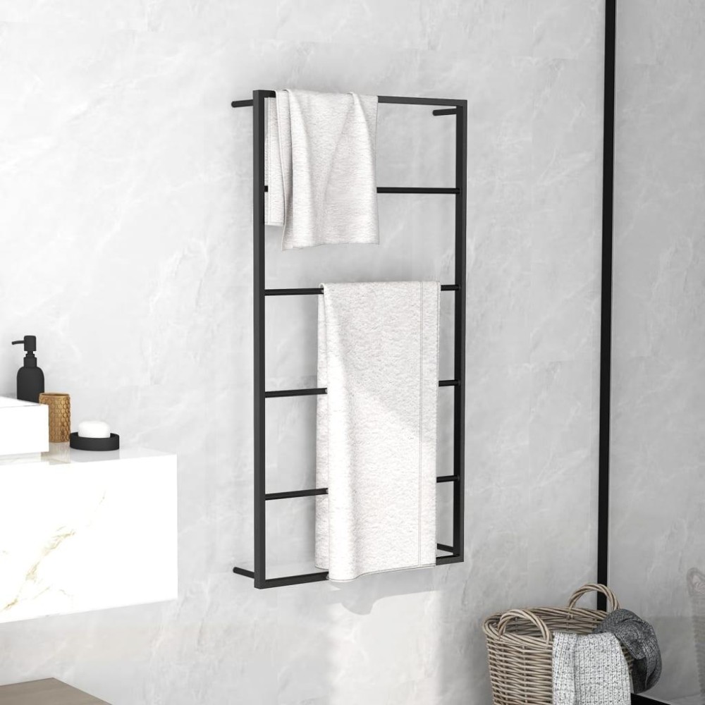 vidaXL Towel Rack Black 23.6