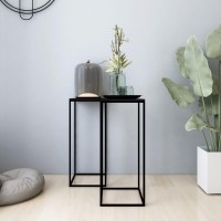 Vidaxl Side Tables 2 Pcs Black Steel