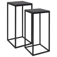 Vidaxl Side Tables 2 Pcs Black Steel