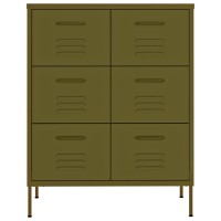 Vidaxl Drawer Cabinet Olive Green 31.5X13.8X40 Steel