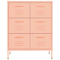 Vidaxl Drawer Cabinet Pink 31.5X13.8X40 Steel