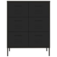 Vidaxl Drawer Cabinet Black 31.5X13.8X40 Steel