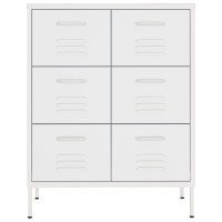 Vidaxl Drawer Cabinet White 31.5X13.8X40 Steel