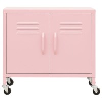 Vidaxl Storage Cabinet Pink 23.6X13.8X22 Steel