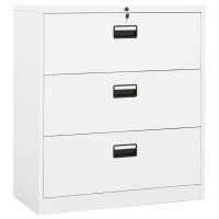 Vidaxl Filing Cabinet White 35.4X18.1X40.6 Steel