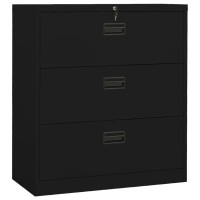 Vidaxl Filing Cabinet Black 35.4X18.1X40.6 Steel