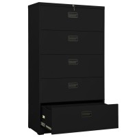 vidaXL Filing Cabinet Black 35.4