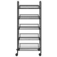 Vidaxl 5-Tier Kitchen Trolley Black 18.1X10.2X41.3 Iron