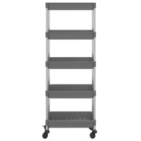 Vidaxl 5-Tier Kitchen Trolley Gray 16.5X11.4X50.4 Iron And Abs