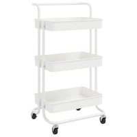 Vidaxl 3-Tier Kitchen Trolley White 16.5X13.8X33.5 Iron And Abs