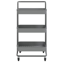 Vidaxl 3-Tier Kitchen Trolley Gray 16.5X13.8X33.5 Iron And Abs