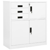 Vidaxl Office Cabinet White 35.4X15.7X40.2 Steel