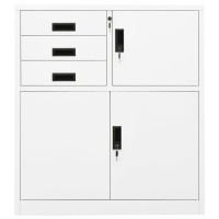 Vidaxl Office Cabinet White 35.4X15.7X40.2 Steel