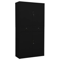 Vidaxl Office Cabinet Black 35.4X15.7X70.9 Steel