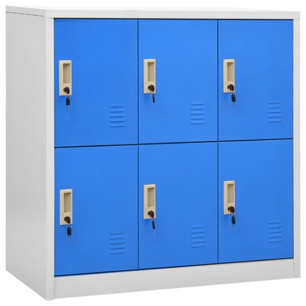 vidaXL Locker Cabinet Light Gray and Blue 35.4