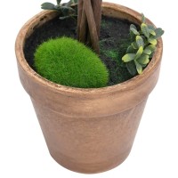 vidaXL Artificial Boxwood Plants 2 pcs with Pots Ball Shaped Green 13