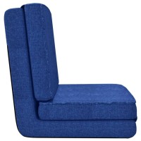 vidaXL Folding Floor Chair Blue Fabric