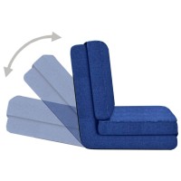 vidaXL Folding Floor Chair Blue Fabric