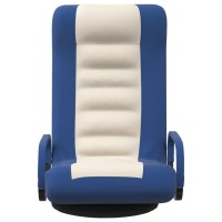 Vidaxl Swivel Floor Chair Blue And Cream Fabric