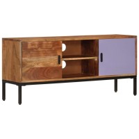 Vidaxl Tv Cabinet Honey Brown And Gray 43.3X11.8X19.7 Solid Wood Acacia