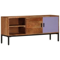 Vidaxl Tv Cabinet Honey Brown And Gray 43.3X11.8X19.7 Solid Wood Acacia