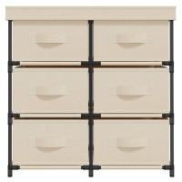 Vidaxl Storage Cabinet With 6 Drawers 21.7X11.4X21.7 Cream Steel