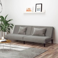 vidaXL 2-Seater Sofa Bed Light Gray Velvet