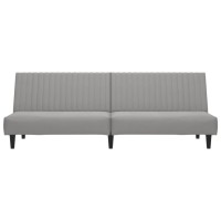 vidaXL 2-Seater Sofa Bed Light Gray Velvet