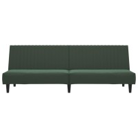 vidaXL 2-Seater Sofa Bed Dark Green Velvet