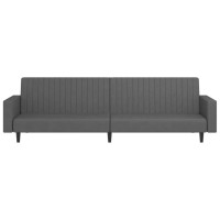 vidaXL 2-Seater Sofa Bed Dark Gray Velvet