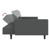 vidaXL 2-Seater Sofa Bed Dark Gray Velvet