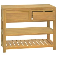 Vidaxl Bathroom Cabinet 35.4X17.7X29.5 Solid Wood Teak