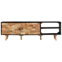Vidaxl Tv Cabinet 55.1X11.8X17.7 Rough Mango Wood And Solid Acacia Wood