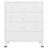 Vidaxl Industrial Drawer Cabinet White 30.7X15.7X36.6 Metal