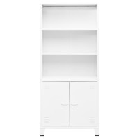 Vidaxl Industrial Bookshelf White 31.5X12.6X70.9 Steel