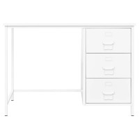 vidaXL Industrial Desk with Drawers White 41.3