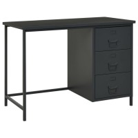 vidaXL Industrial Desk with Drawers Anthracite 41.3