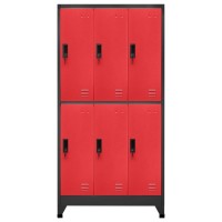 vidaXL Locker Cabinet Anthracite and Red 35.4