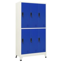 vidaXL Locker Cabinet Gray and Blue 35.4