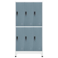vidaXL Locker Cabinet Light Gray and Dark Gray 35.4