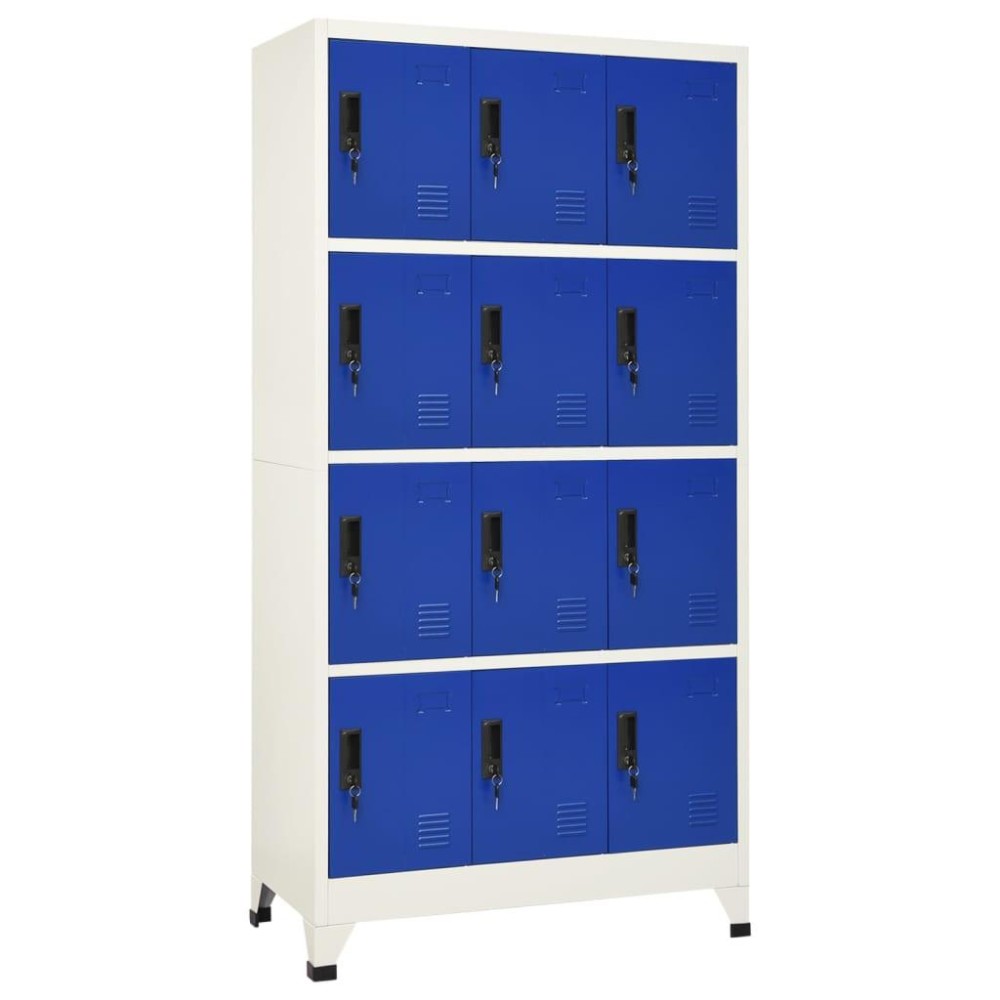 vidaXL Locker Cabinet Gray and Blue 35.4