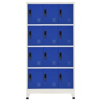 vidaXL Locker Cabinet Gray and Blue 35.4