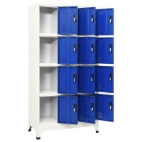 vidaXL Locker Cabinet Gray and Blue 35.4