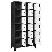 vidaXL Locker Cabinet Anthracite and White 35.4