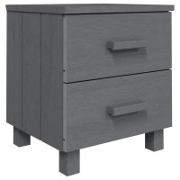 Vidaxl Bedside Cabinet Dark Gray 15.7X13.8X17.5 Solid Pinewood