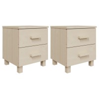 Vidaxl Bedside Cabinets 2 Pcs Honey Brown 15.7X13.8X17.5 Solid Pinewood