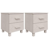 Vidaxl Bedside Cabinets 2 Pcs White 15.7X13.8X17.5 Solid Pinewood