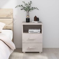 Vidaxl Bedside Cabinet White 15.7X13.8X24.4 Solid Wood Pine